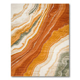 Orange Abstract Flow Area Rug