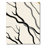 Abstract Black Branch Wave Area Rug