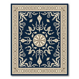 Navy Blue Traditional Persian Medallion Traditional Persian Area Rug