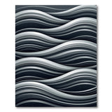 Layered Abstract Wave Grey Area Rug