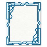 Modern Blue Wavy Border Area Rug
