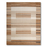 Modern Brown Tan Geometric Stripe Area Rug