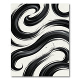 Dynamic Black Brush Stroke Abstract Area Rug