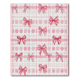 Playful Pink Bows Gingham Area Rug