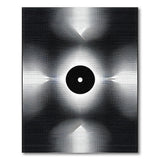 Black White Halftone Eclipse Area Rug