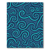 Geometric Modern Blue and Teal Swirl Abstract Area Rug