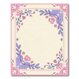Ornate Pink Floral Frame Area Rug