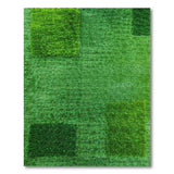 Lush Green Grass Patchwork Area Rug