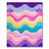 Vibrant Multi-Color Wave Shag Area Rug
