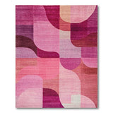 Modern Pink Geometric Abstract Area Rug
