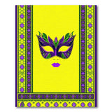Purple Feather Masquerade Mask Yellow Area Rug