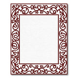 Ornate Red Scrollwork Border Area Rug