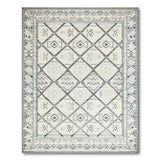 Blue and Teal Blue Teal Geometric Heritage Tribal Rug