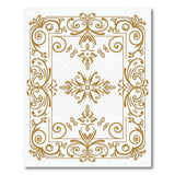 Elegant Gold Filigree Floral Area Rug