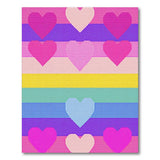 Multi-color and Patterns Rainbow Hearts Striped Area Rug
