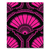 Bold Pink Fan Motif Area Rug