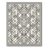 Beige Geometric Modern Area Rug Black Patterns