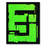 Neon Green Glitch E Circuit Area Rug