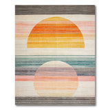 Sunset Horizon Abstract Geometric Area Rug