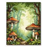 Enchanted Mushroom Forest Path Area Rug