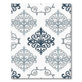 Blue and Teal Elegant Blue Damask Floral Area Rug