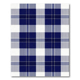 Navy Blue Plaid Check Area Rug