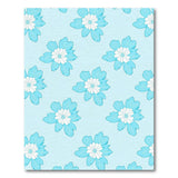 Blue and Teal Delicate Blue Chamomile Floral Area Rug