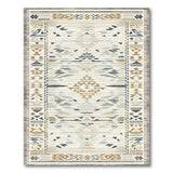 Cream Navy Geometric Southwestern Area Rug