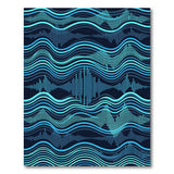 Teal Waveform Geometric Area Rug