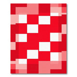 Red Geometric Block Patchwork Area Rug