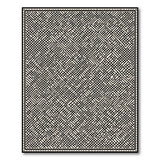 Geometric Modern Intricate Black White Geometric Lattice Rug