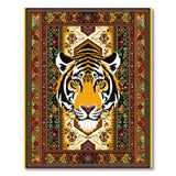 Bold Tiger Face Heritage Tribal Rug