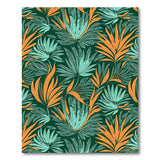 Vibrant Palm Frond Leaf Area Rug