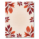 Red Leaf Floral Border Area Rug