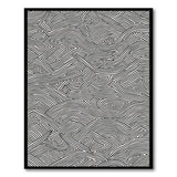 Black and White Black White Geometric Wave Area Rug