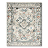Southwestern Blue Teal Beige Geometric Rug