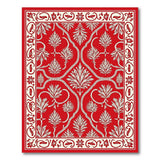 Red Traditional Persian Floral Motif Area Rug