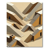 Isometric Endless Stairs Geometric Area Rug