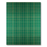 Emerald Green Gold Grid Plaid Area Rug