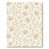 Elegant Cream Fanflower Floral Area Rug