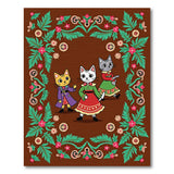 Whimsical Trio of Dressed Cats Area Rug
