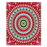 Multi-color and Patterns Vibrant Red Mandala Multi-Color Area Rug