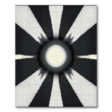Black White Radial Sunburst Geometric Area Rug