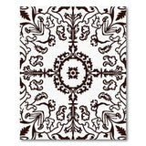 Ornate Black White Persian Peacock Rug