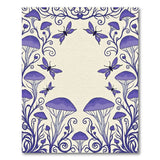 Purple Mushroom Butterfly Floral Area Rug