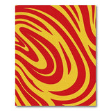 Vibrant Red Yellow Swirl Abstract Area Rug