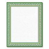 Ornate Green Geometric Border Area Rug