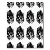 Bold Black White Crystal Skull Pattern Rug