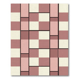 Modern Pink Geometric Grid Area Rug