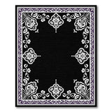 Black and White Ornate Black White Traditional Persian Rug